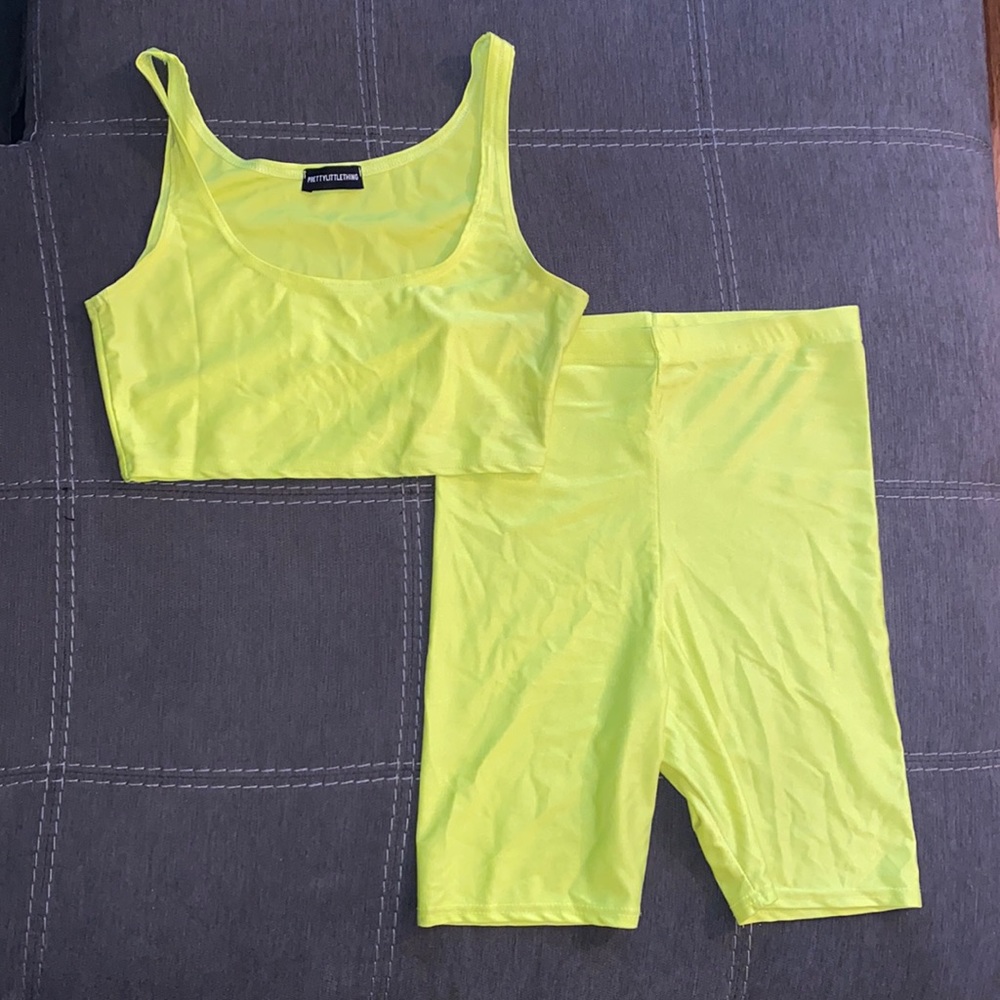 PRETTYLITTLETHING Two Piece Neon Set